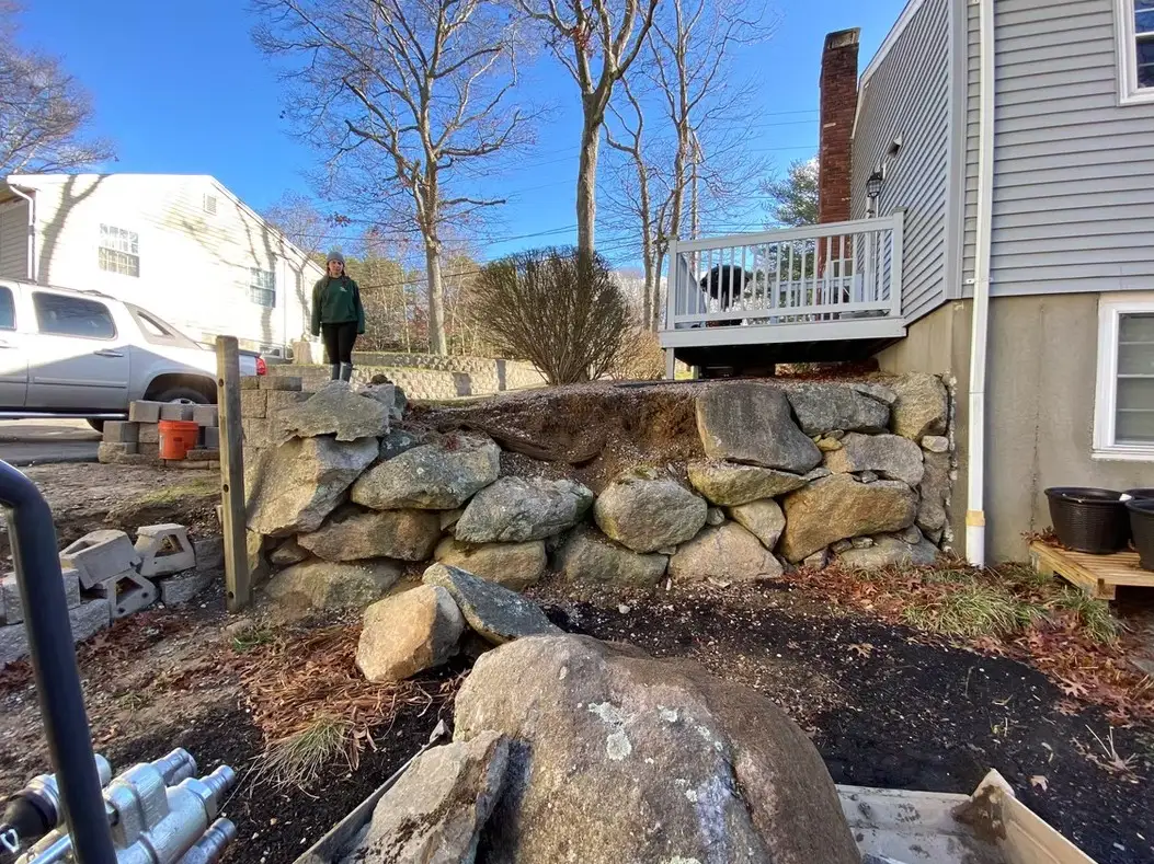 Existing slope before retaining wall construction